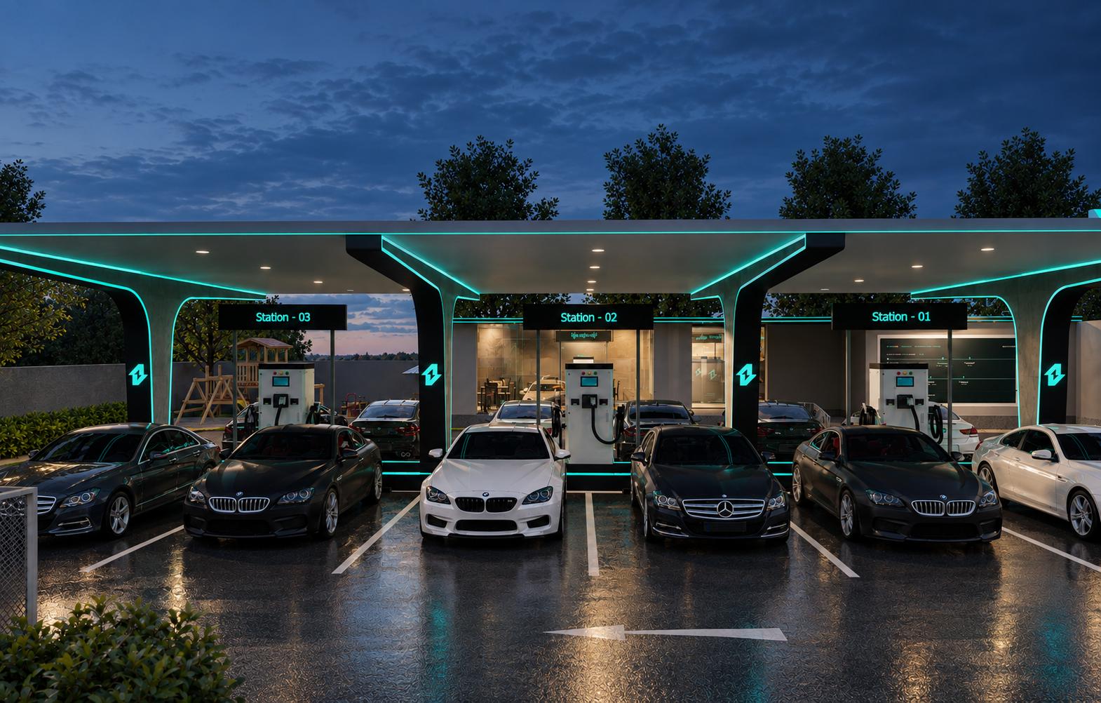 Vega Pillalamarri charging station canopy render